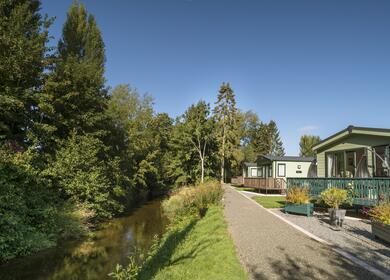 Riverside holiday home plot ownership at Arrow Bank Herefordshire
