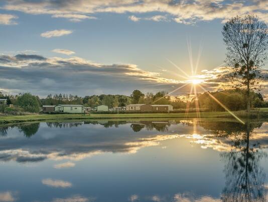 Static caravans for sale on site 5 star park sunset at Arrow Bank photo