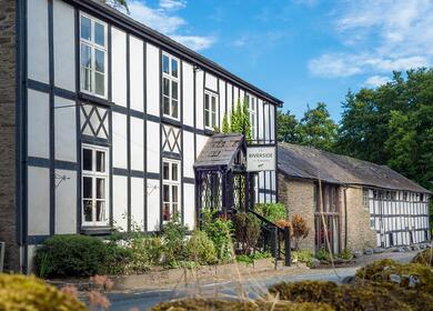 Riverside Inn at Aymestrey, black and white buildings of Herefordshire photo