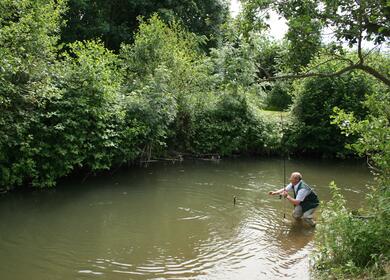 Fishing the River Arrow at Arrow Bank 5 star caravan park