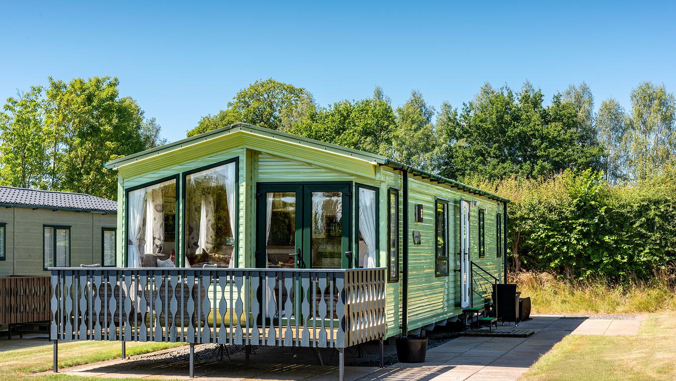 BK Bluebird Grosvenor holiday home for sale on 5 star caravan park - plot photo