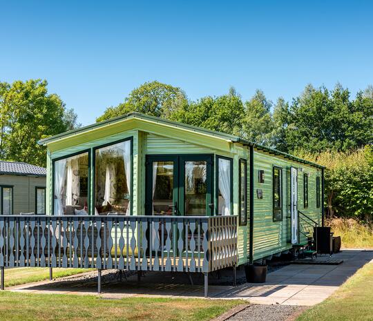 BK Bluebird Grosvenor holiday home for sale on 5 star caravan park - plot photo