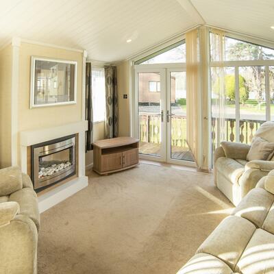 Jasmine Lodge static caravan for sale at Pearl Lake. Lounge photo